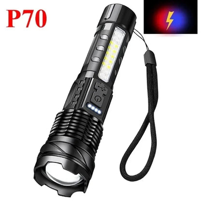Ultra Bright USB Rechargeable Tactical LED Flashlight - High Power White Light for Camping & Hiking