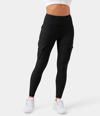 Halara High Waisted Cargo Pocket Skinny Yoga Leggings Exercise Activewear#Springtok