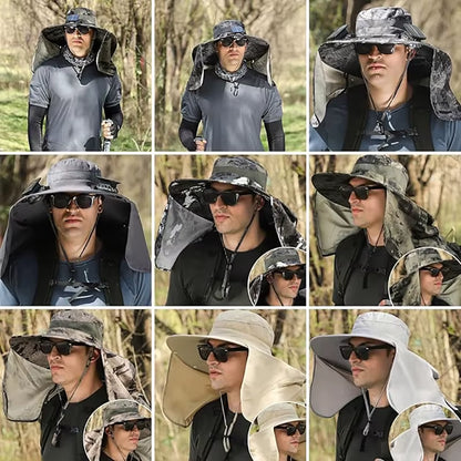 Wide Brim Solar Fan Outdoor Fishing Hat,Men Sun Hat with Solar Fan Fishing Hats,Solar Fan Hat Upf50+ Fan Hat